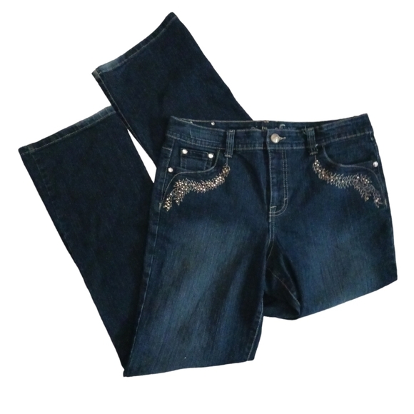 Style & Co Gold Stitching with Gems Jeans - Picture 1 of 7